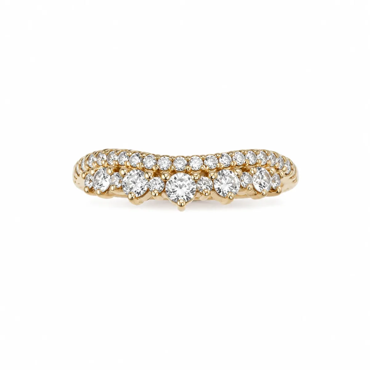 9ct Yellow Gold Lab-Grown Diamond Crown Ring 0.51ct EF/VS - AURG876