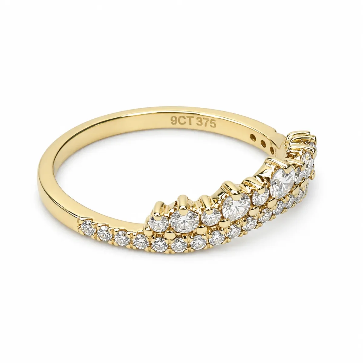 9ct Yellow Gold Lab-Grown Diamond Crown Ring 0.51ct EF/VS - AURG876