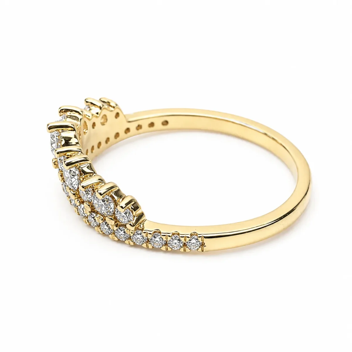 9ct Yellow Gold Lab-Grown Diamond Crown Ring 0.51ct EF/VS - AURG876