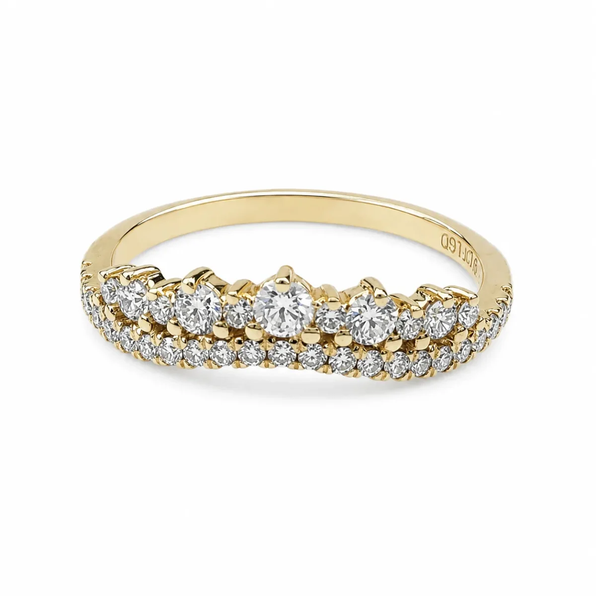 9ct Yellow Gold Lab-Grown Diamond Crown Ring 0.51ct EF/VS - AURG876