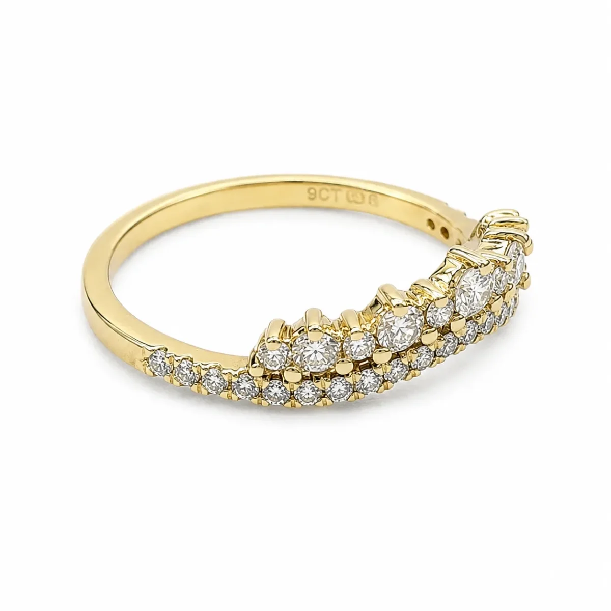 9ct Yellow Gold Lab-Grown Diamond Crown Ring 0.51ct EF/VS - AURG876