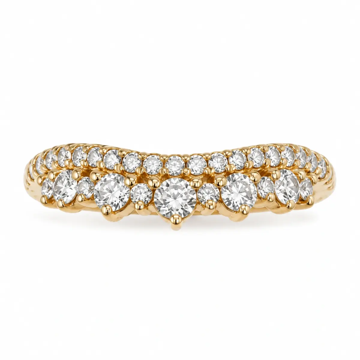 9ct Yellow Gold Lab-Grown Diamond Crown Ring 0.51ct EF/VS - AURG876
