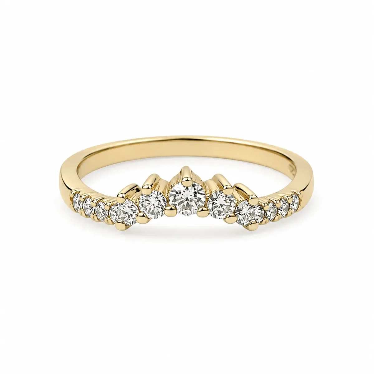 9ct Yellow Gold Lab-Grown Diamond Curved Wishbone Ring 0.30ct EF/VS - AURG8789YG