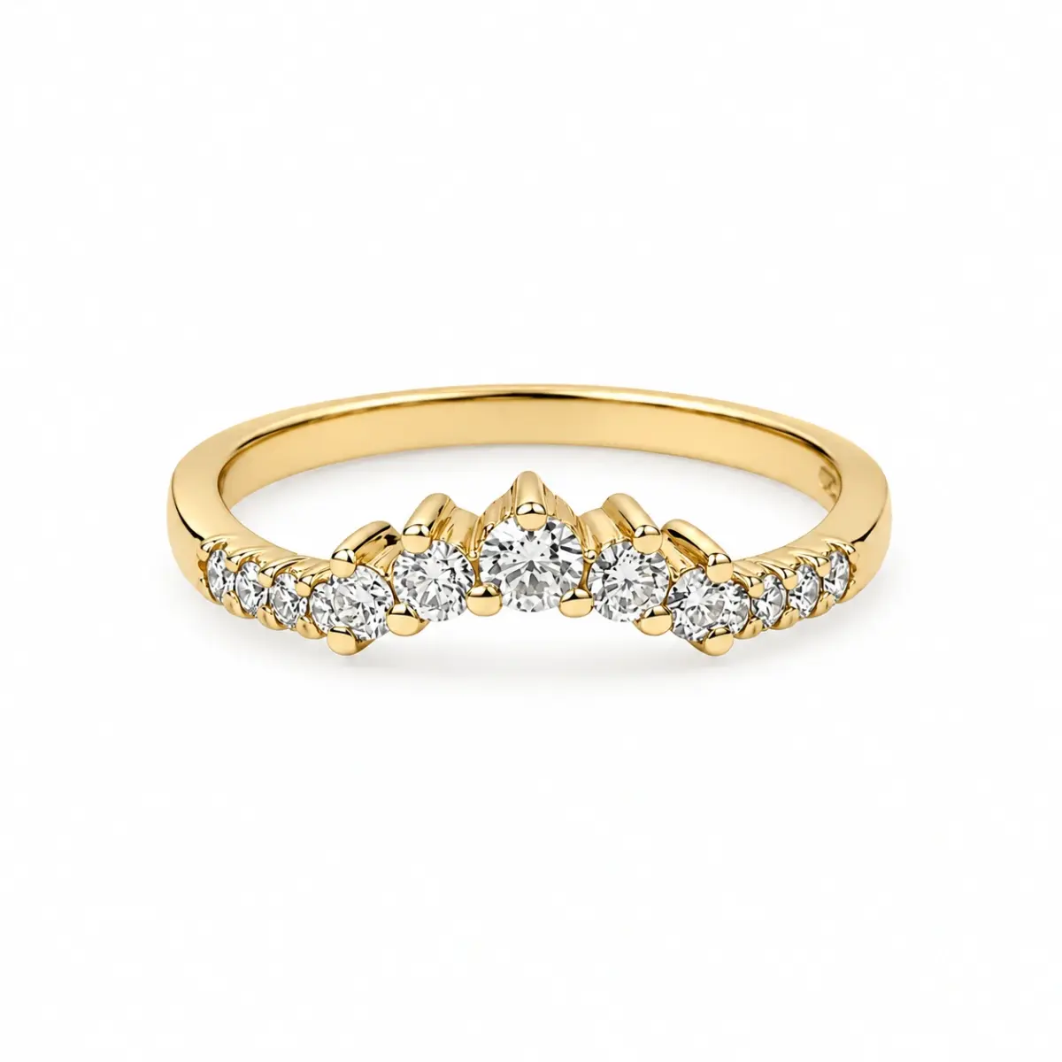 9ct Yellow Gold Lab-Grown Diamond Curved Wishbone Ring 0.30ct EF/VS - AURG8789YG