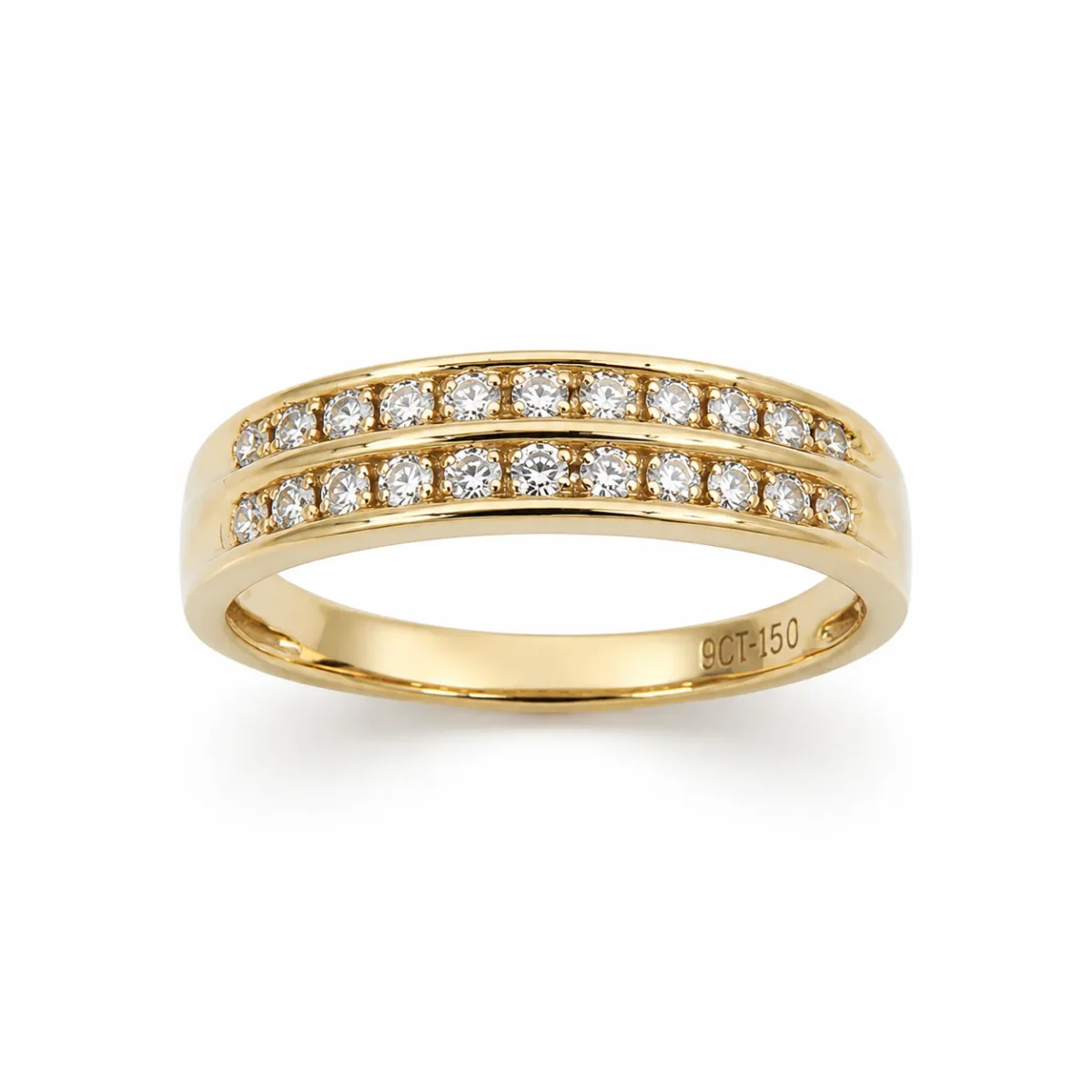 9ct Yellow Gold Lab Grown Diamond Double Channel Ring 0.25ct - AURG2883