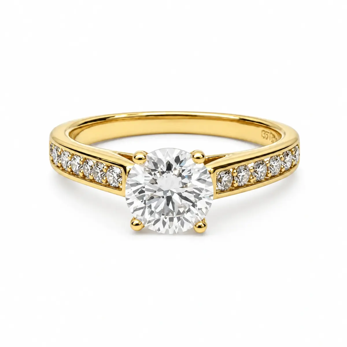 9ct Yellow Gold Lab Grown Diamond Engagement Ring 1.43ct TDW – 1.09ct Centre Diamond - AURG1333