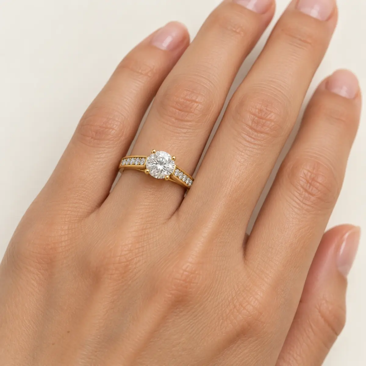 9ct Yellow Gold Lab Grown Diamond Engagement Ring 1.43ct TDW – 1.09ct Centre Diamond - AURG1333