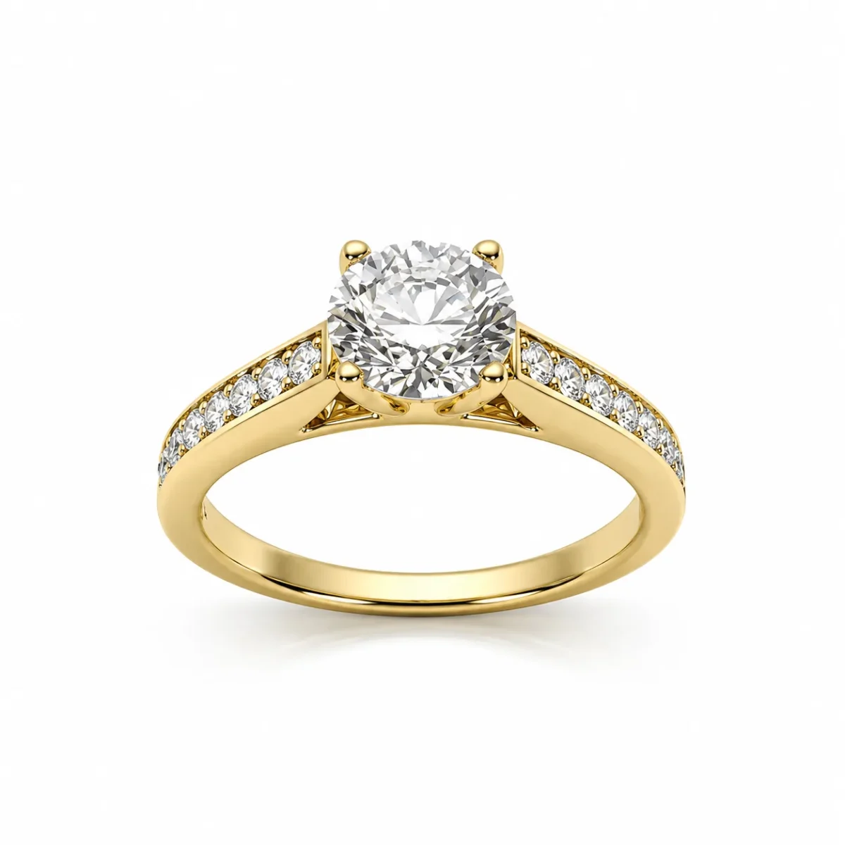 9ct Yellow Gold Lab Grown Diamond Engagement Ring 1.43ct TDW – 1.09ct Centre Diamond - AURG1333