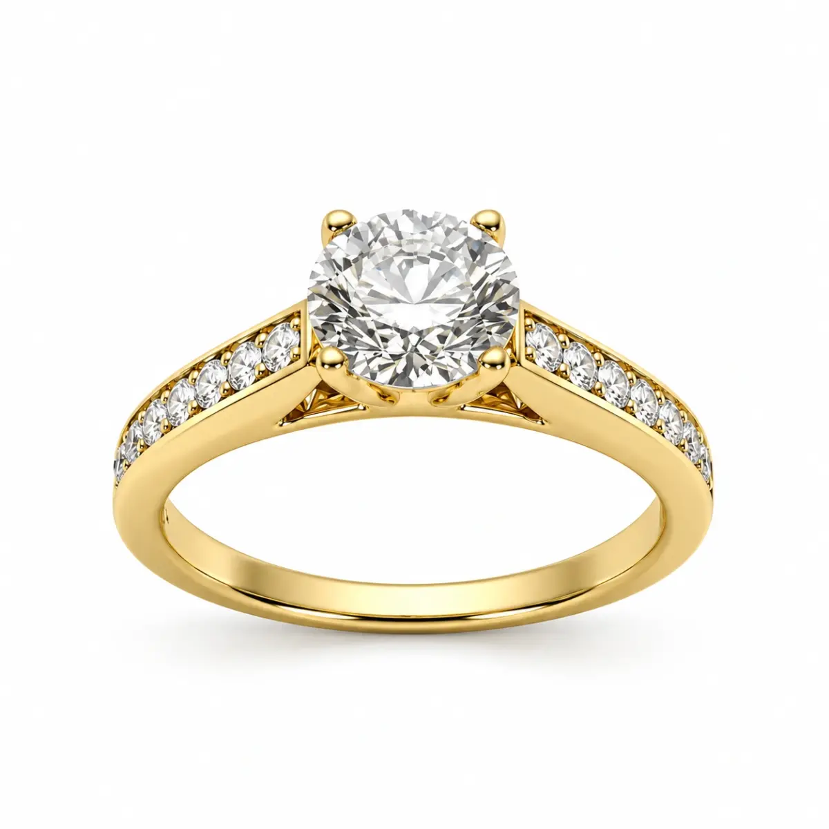9ct Yellow Gold Lab Grown Diamond Engagement Ring 1.43ct TDW – 1.09ct Centre Diamond - AURG1333