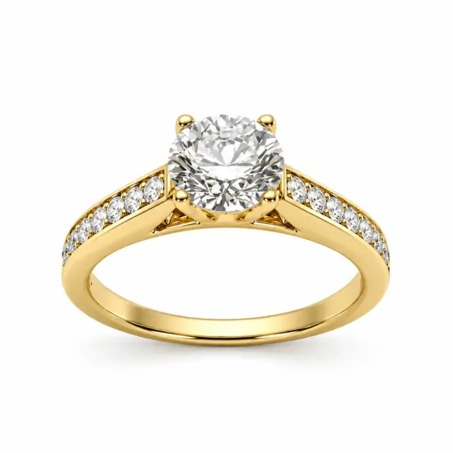 9ct Yellow Gold Lab Grown Diamond Engagement Ring 1.43ct TDW – 1.09ct Centre Diamond - AURG1333