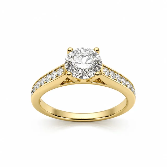9ct Yellow Gold Lab Grown Diamond Engagement Ring 1.43ct TDW – 1.09ct Centre Diamond - AURG1333