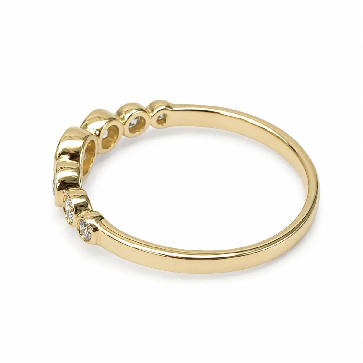 9ct Yellow Gold Lab-Grown Diamond Graduated Bezel Set Ring – 0.48ct TDW - AURG4095L