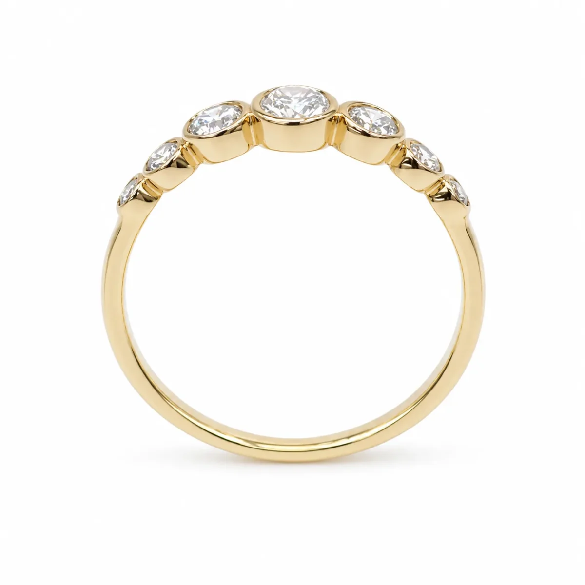 9ct Yellow Gold Lab-Grown Diamond Graduated Bezel Set Ring – 0.48ct TDW - AURG4095L