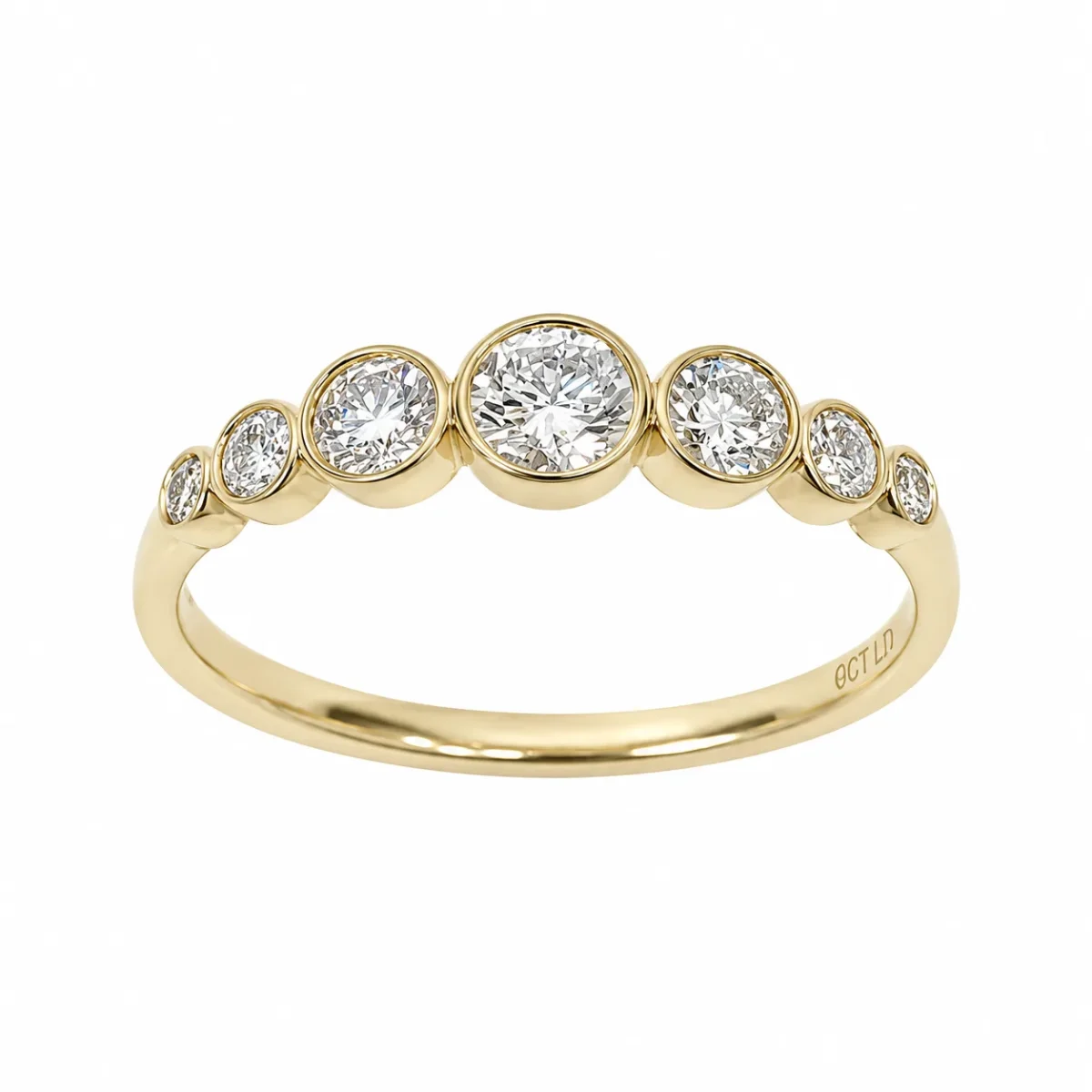 9ct Yellow Gold Lab-Grown Diamond Graduated Bezel Set Ring – 0.48ct TDW - AURG4095L
