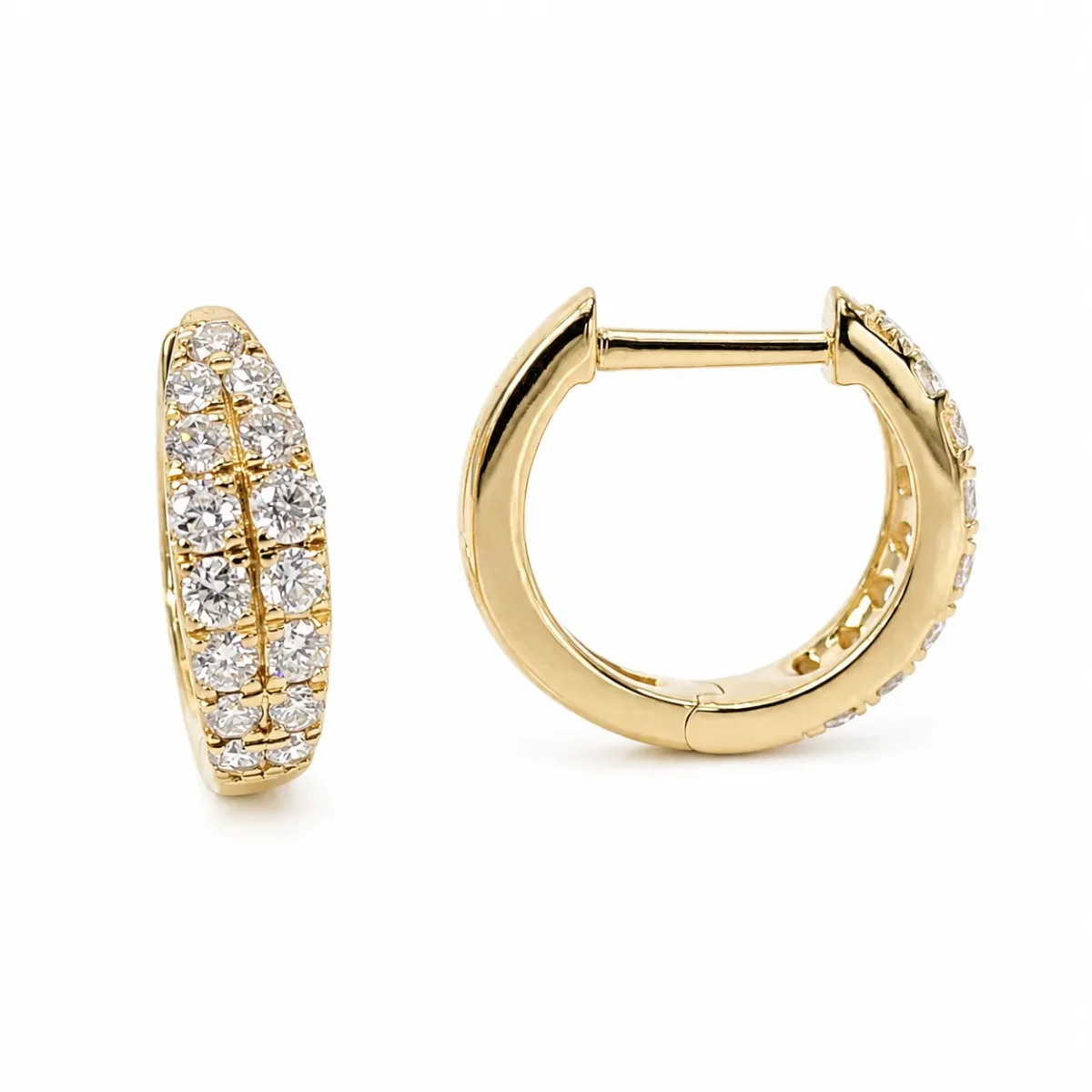 9ct Yellow Gold Lab-Grown Diamond Huggie Earrings 0.49ct TDW – EF/VS - AUER1897