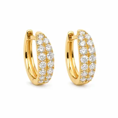 9ct Yellow Gold Lab-Grown Diamond Huggie Earrings 0.49ct TDW – EF/VS - AUER1897