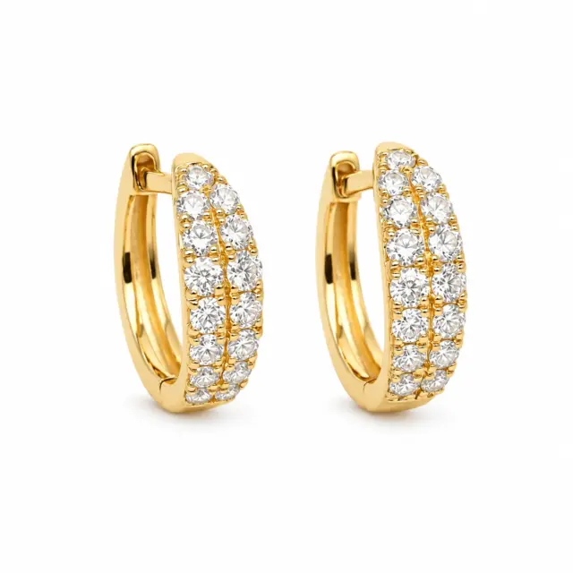 9ct Yellow Gold Lab-Grown Diamond Huggie Earrings 0.49ct TDW – EF/VS - AUER1897
