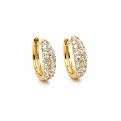 9ct Yellow Gold Lab-Grown Diamond Huggie Earrings 0.49ct TDW – EF/VS - AUER1897