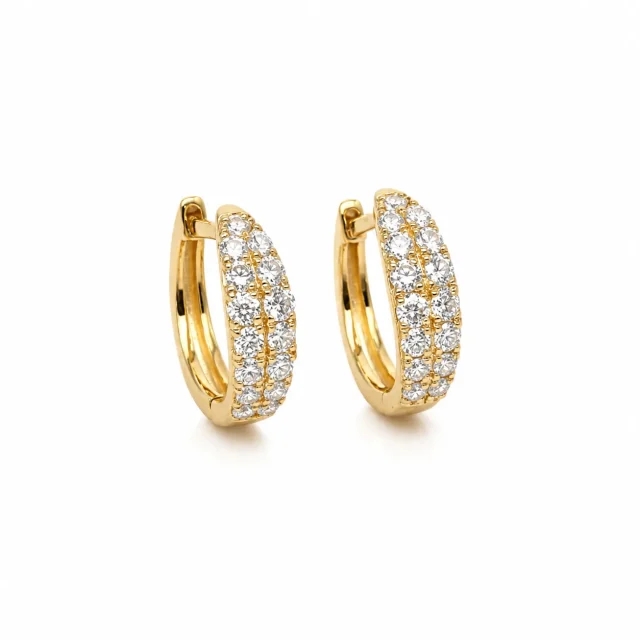 9ct Yellow Gold Lab-Grown Diamond Huggie Earrings 0.49ct TDW – EF/VS - AUER1897