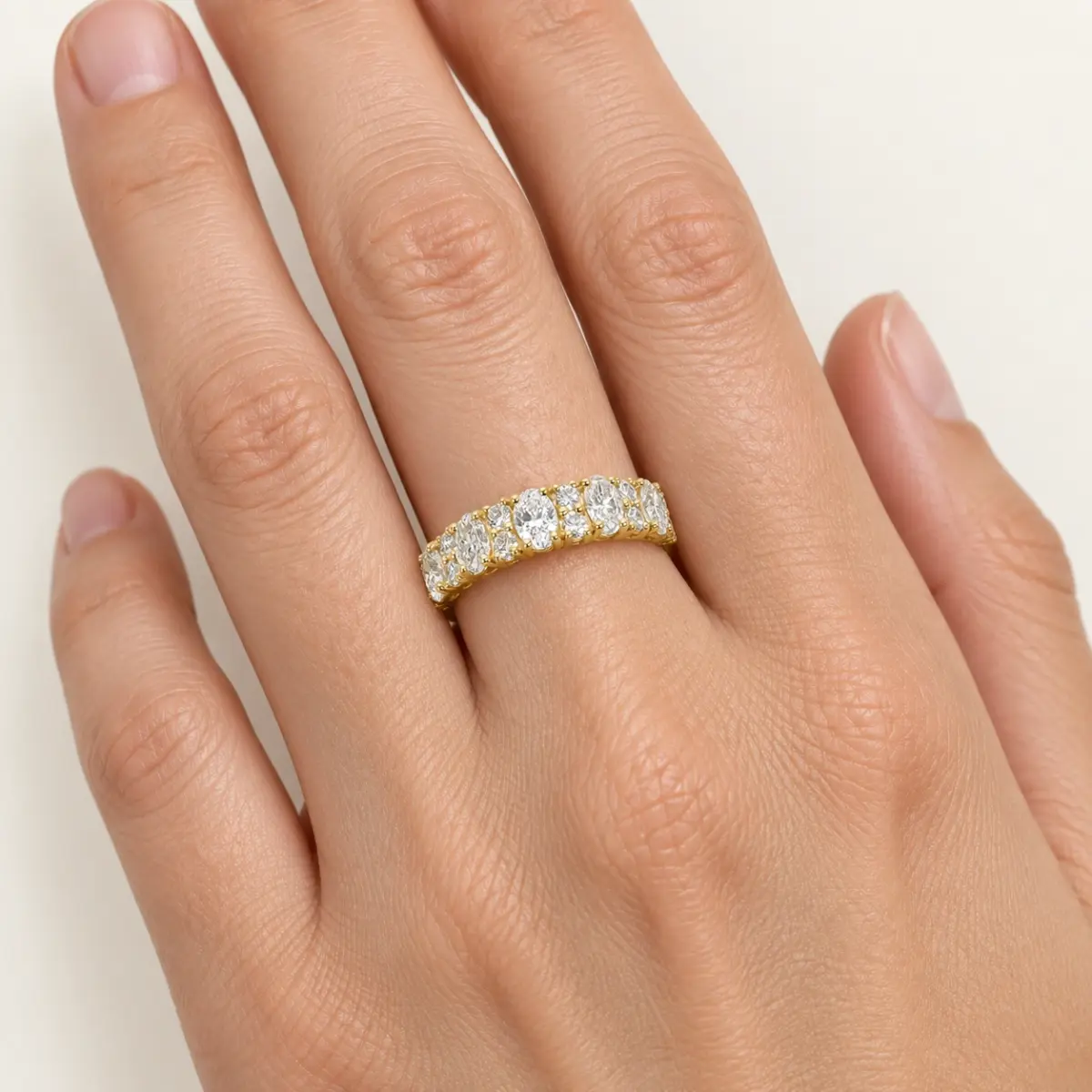 9ct Yellow Gold Lab Grown Oval Diamond Ring 1.07ct - AURG1868