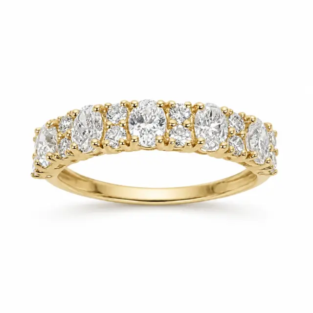 9ct Yellow Gold Lab Grown Oval Diamond Ring 1.07ct - AURG1868