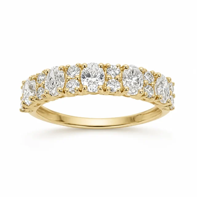 9ct Yellow Gold Lab Grown Oval Diamond Ring 1.07ct - AURG1868