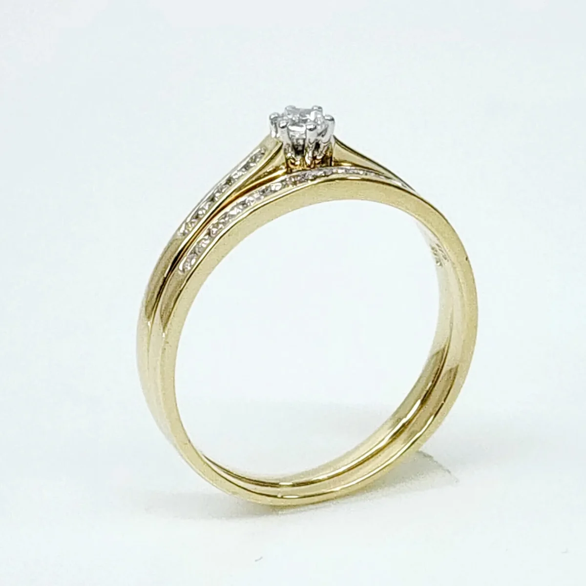 9ct Yellow Gold Ladies 2 Piece Cubic Ziconia Bridal / Wedding Set