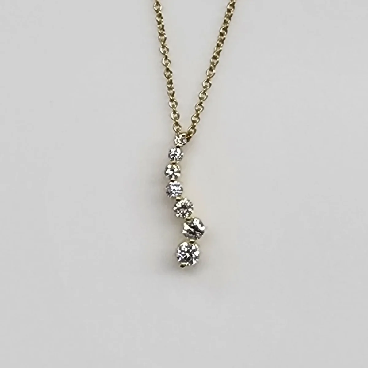 9ct Yellow Gold LGD 0.25ct Journey Diamond Pendant with 9ct YG Necklace 45cm - AUPD1395