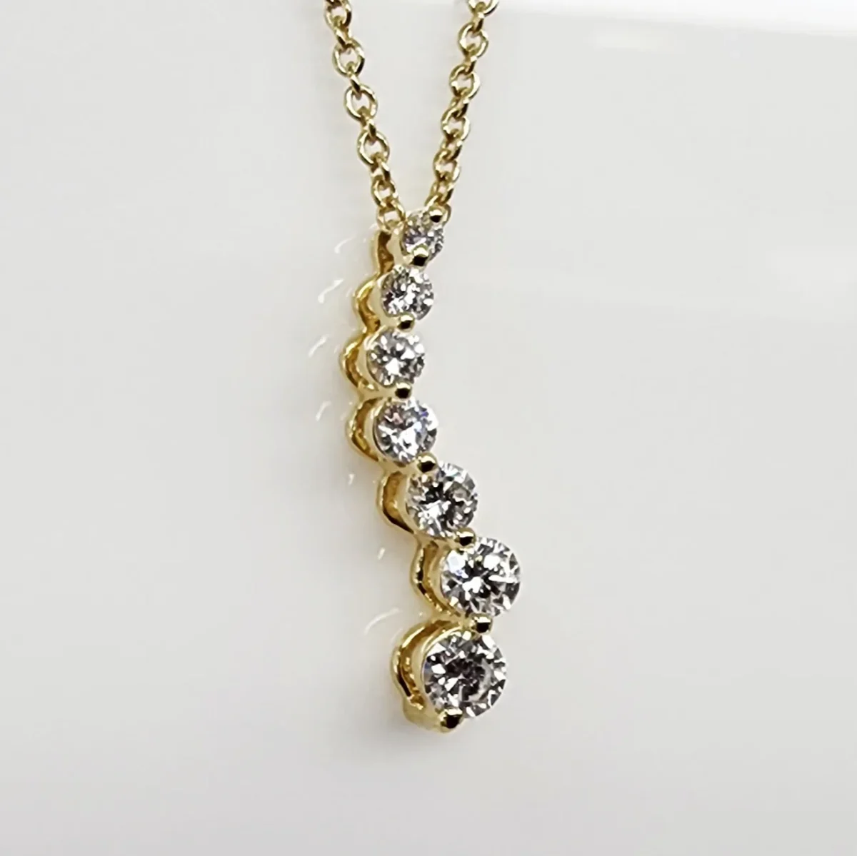 9ct Yellow Gold LGD 0.25ct Journey Diamond Pendant with 9ct YG Necklace 45cm - AUPD1395