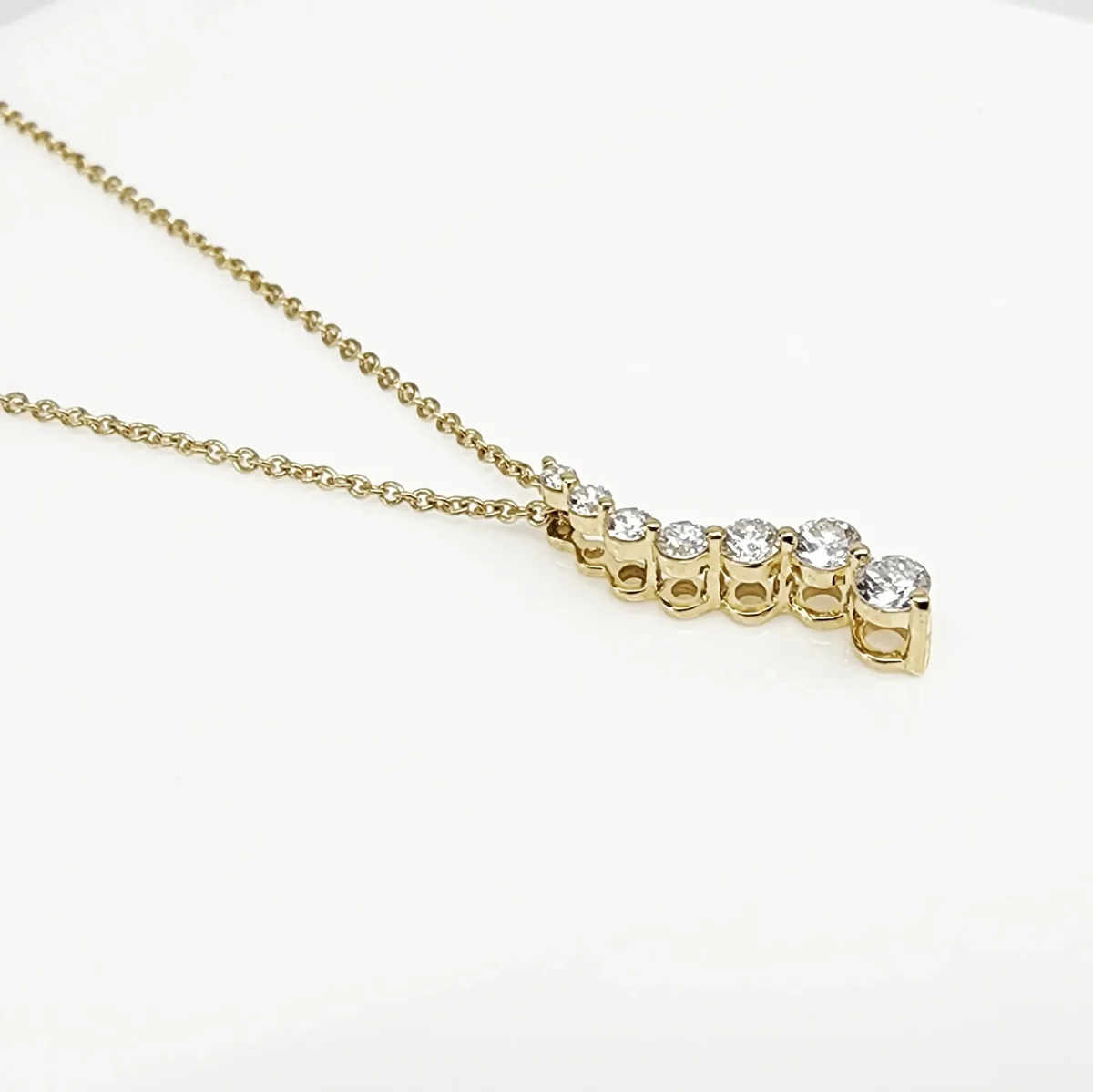 9ct Yellow Gold LGD 0.25ct Journey Diamond Pendant with 9ct YG Necklace 45cm - AUPD1395