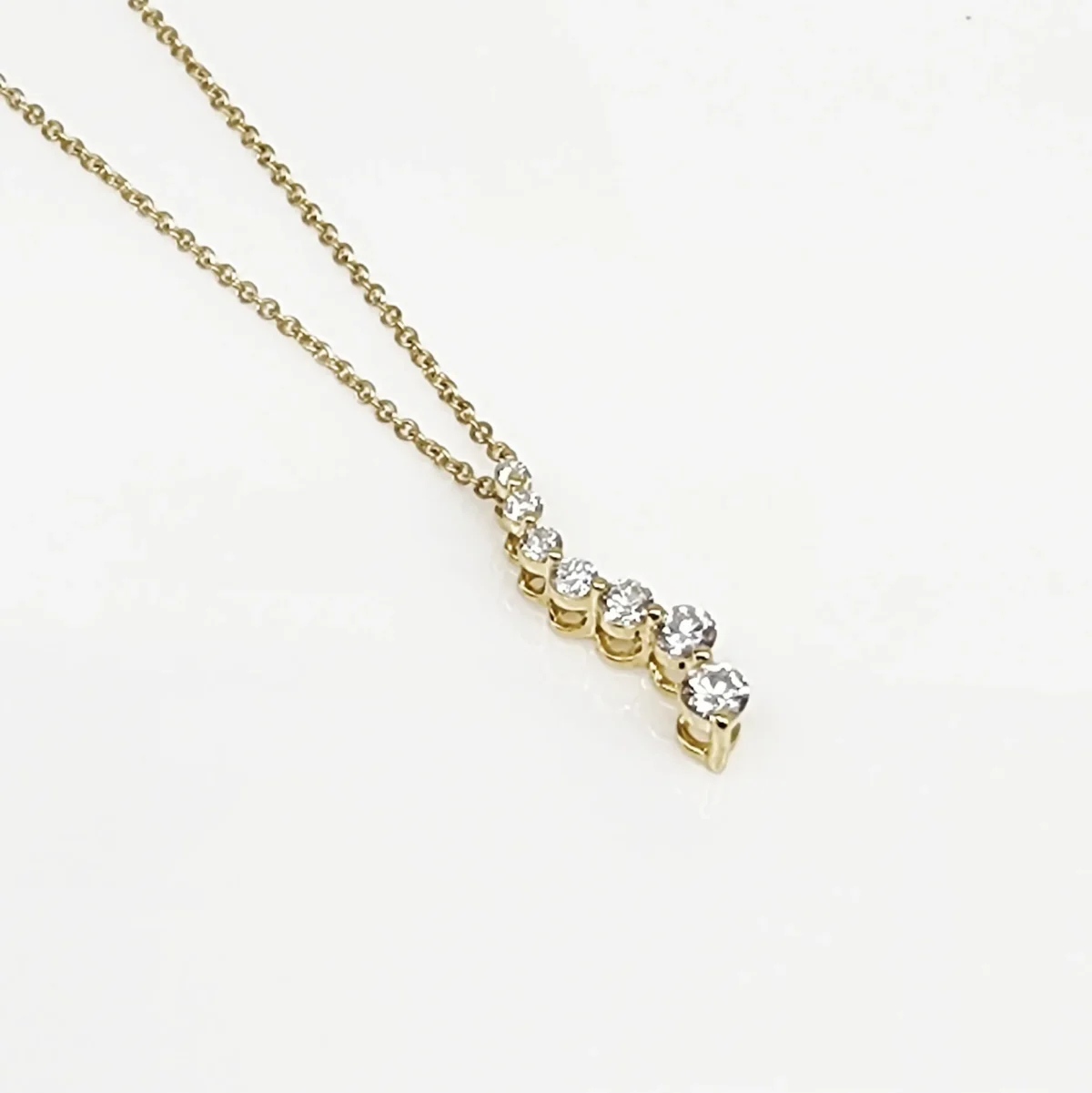 9ct Yellow Gold LGD 0.25ct Journey Diamond Pendant with 9ct YG Necklace 45cm - AUPD1395