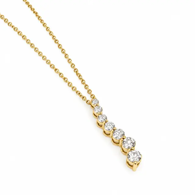 9ct Yellow Gold LGD 0.25ct Journey Diamond Pendant with 9ct YG Necklace 45cm - AUPD1395