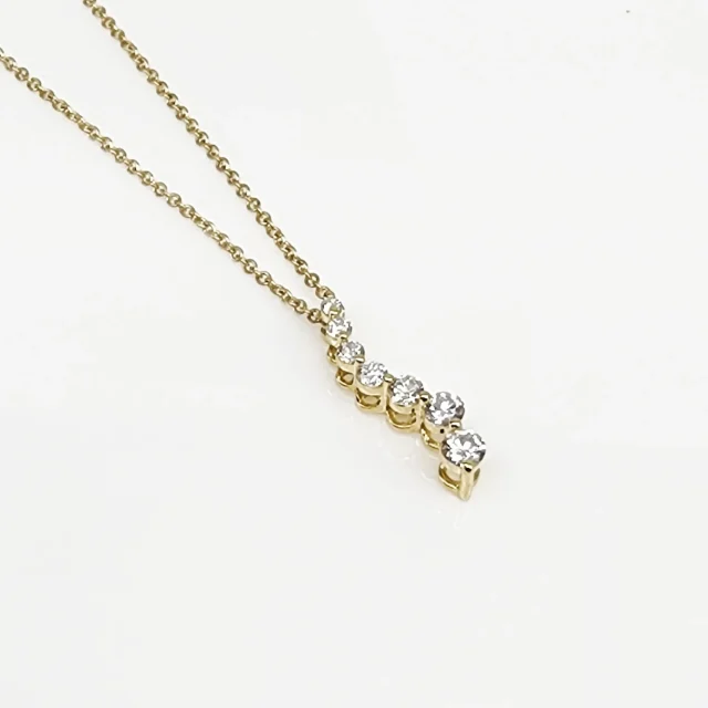 9ct Yellow Gold LGD 0.25ct Journey Diamond Pendant with 9ct YG Necklace 45cm - AUPD1395
