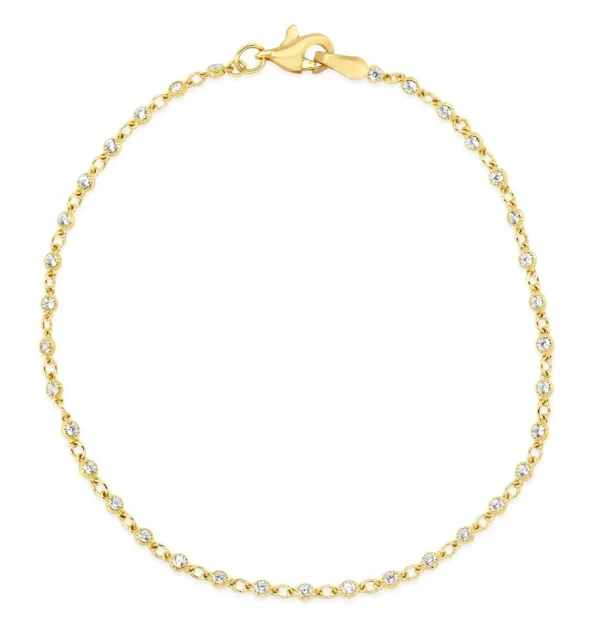 9ct Yellow Gold Multi Mini CZ Bracelet