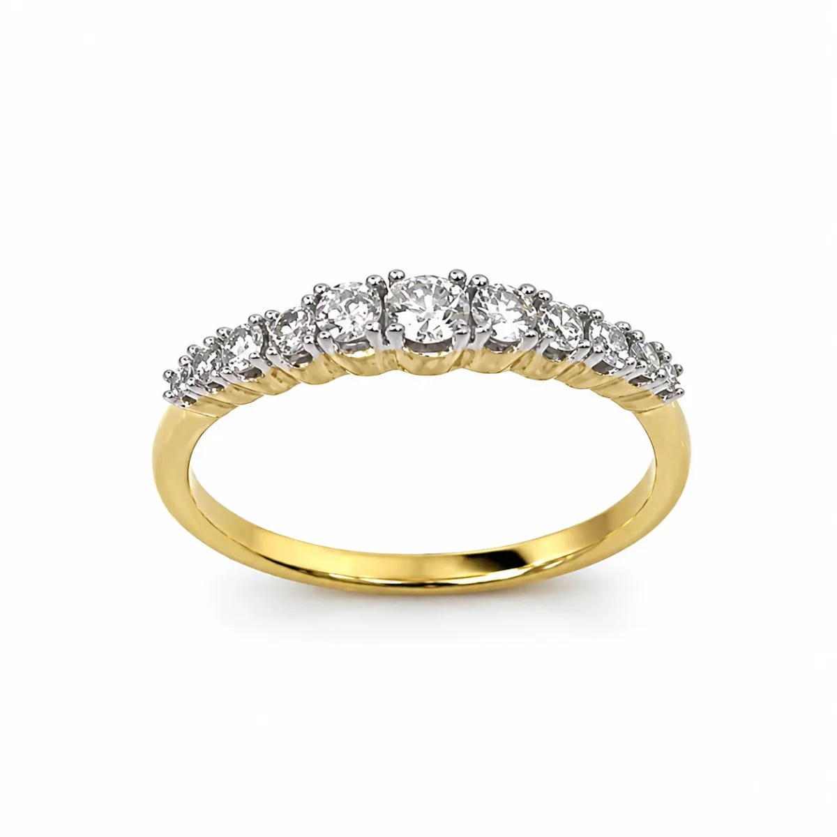 9ct Yellow Gold Natural Diamond Graduated Ring – 0.33ct - R42514033