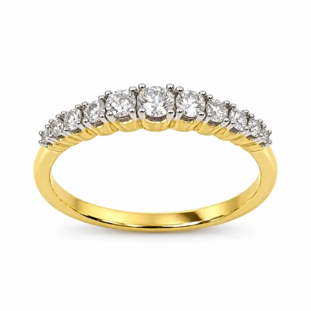 9ct Yellow Gold Natural Diamond Graduated Ring – 0.33ct - R42514033