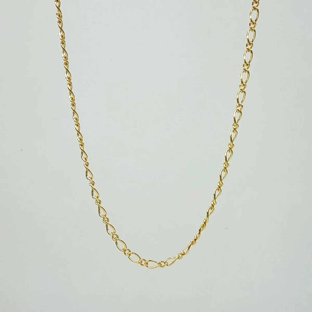 9ct Yellow Gold Oval Figaro 60 Gauge 1/1 Chain - 60cm