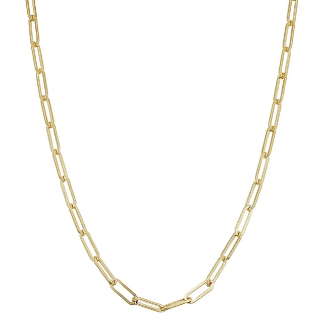 9ct Yellow Gold Oval Paperclip Link Chain