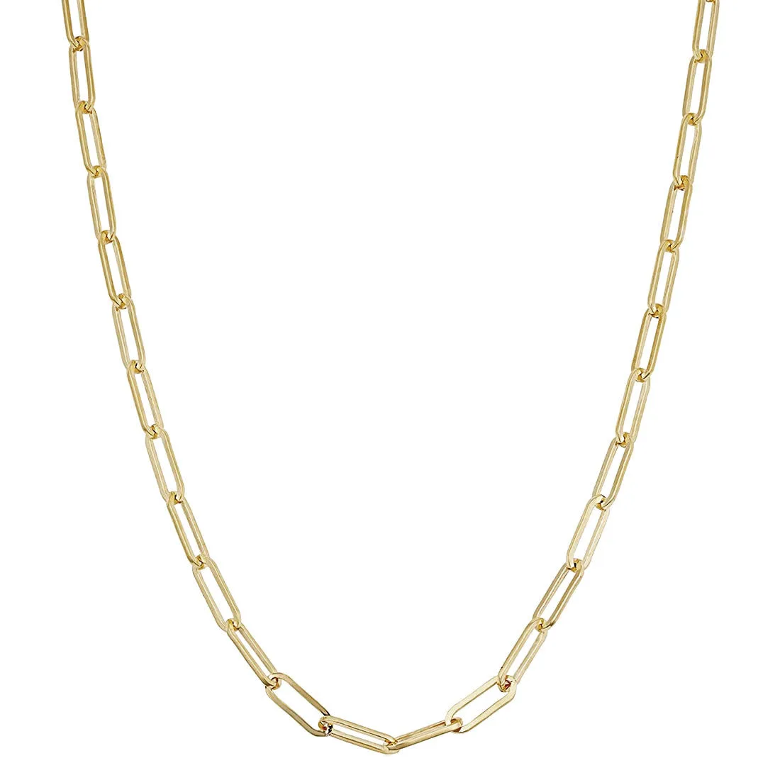 9ct Yellow Gold Oval Paperclip Link Chain