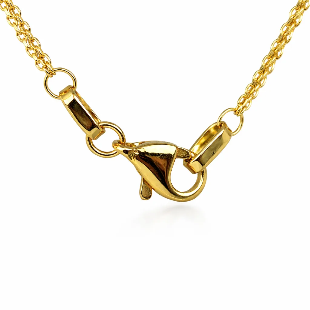 9ct Yellow Gold Paperclip Style Double Trace Necklace 45cm with Parrot Clasp - X6FORNB10606