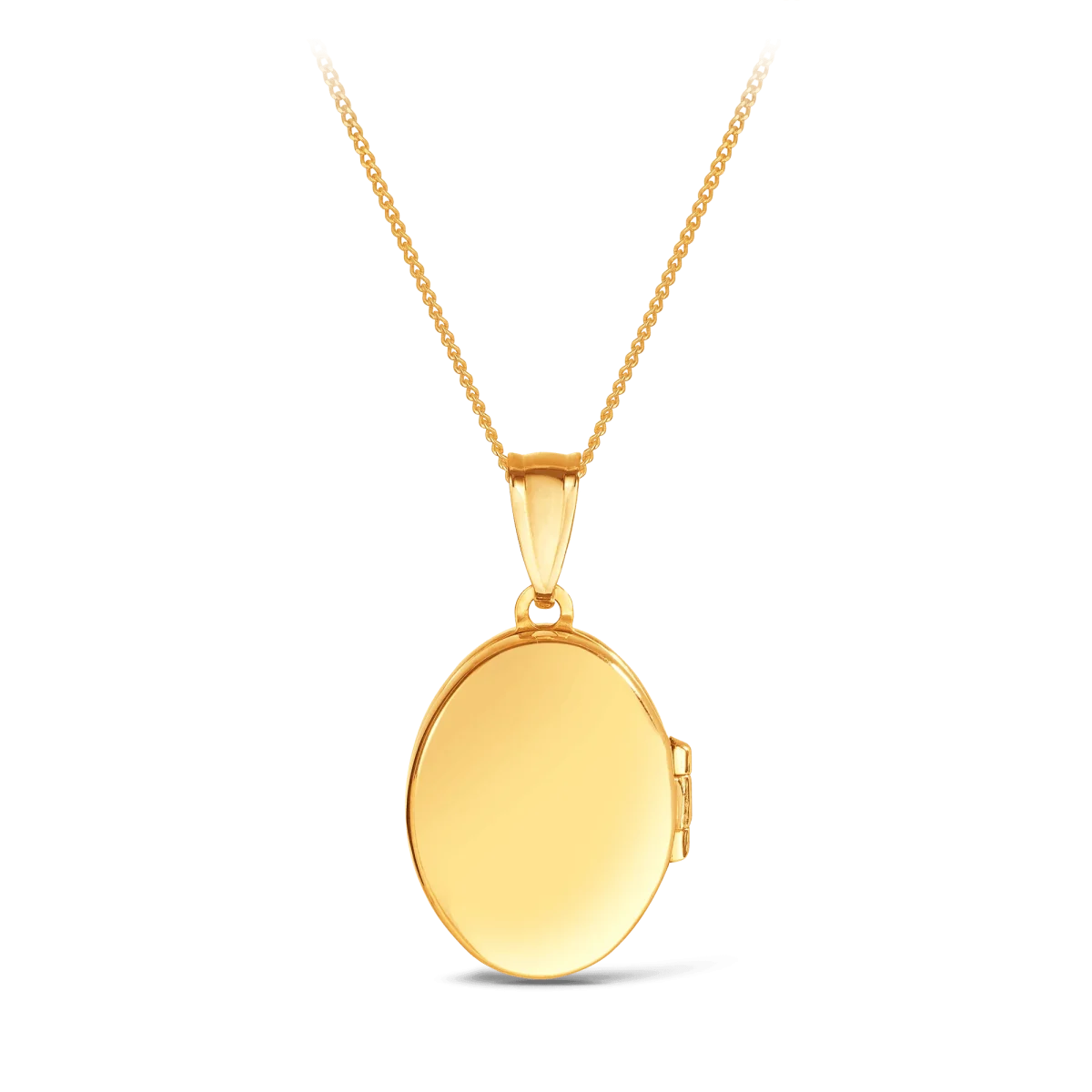 9ct Yellow Gold plain Oval Locket Pendant