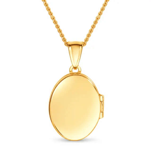 9ct Yellow Gold plain Oval Locket Pendant