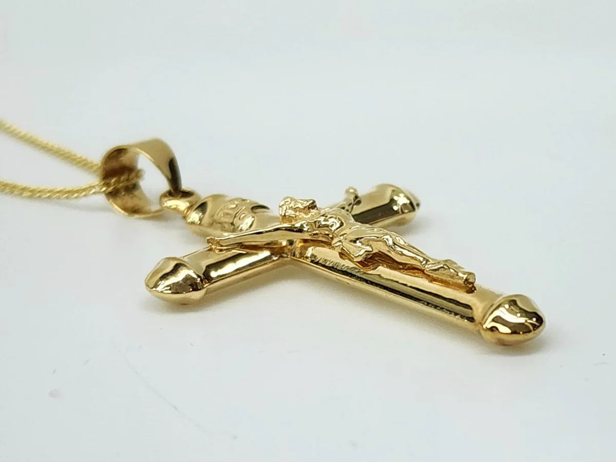 9ct Yellow Gold Polished Crucific 26mm Wide Pendant