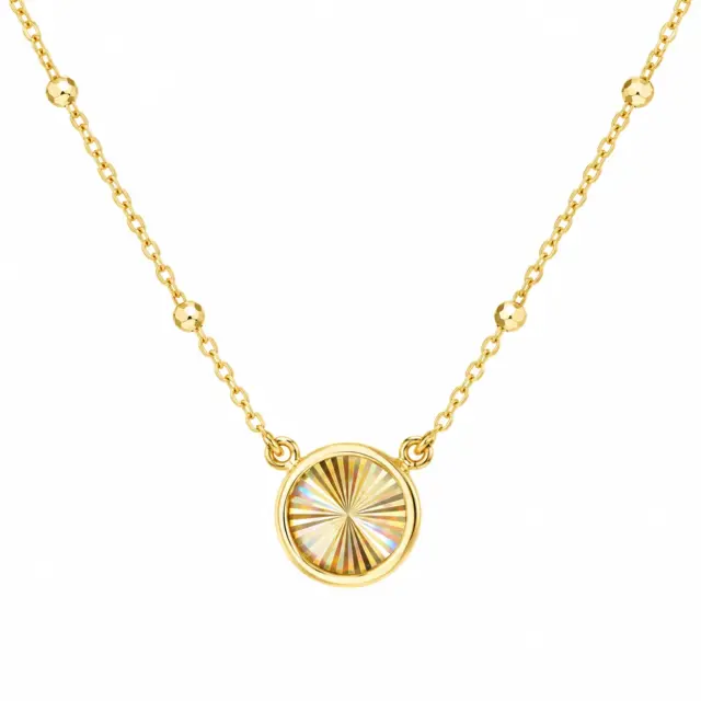 9ct Yellow Gold Rainbow Circle Adjustable Trace and Ball Necklace – 43cm to 46cm