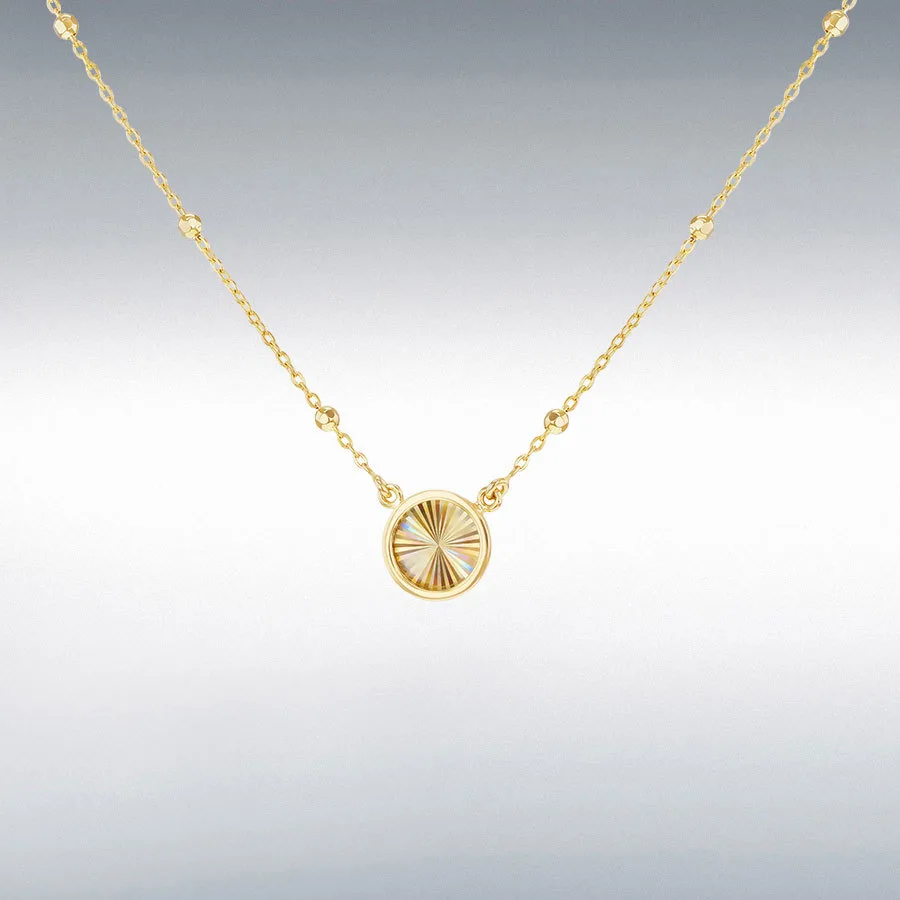 9ct Yellow Gold Rainbow Circle Adjustable Trace and Ball Necklace – 43cm to 46cm