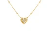 9ct Yellow Gold Rainbow Heart Adjustable Trace and Ball Necklace – 43cm to 46cm