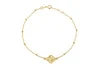 9ct Yellow Gold Rainbow Petal Adjustable Trace and Ball Bracelet 18cm-19cm