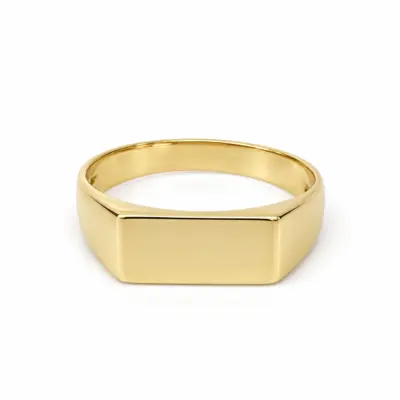 9ct Yellow Gold Rectangle Signet Wedding / Dress Ring - D6413MOD9Y