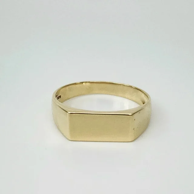 9ct Yellow Gold Rectangle Signet Wedding / Dress Ring - D6413MOD9Y