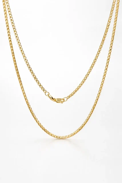 9ct Yellow Gold Rounded Diamond Cut Box Chain 1.70mm – Italian Made - 9CTBOXED